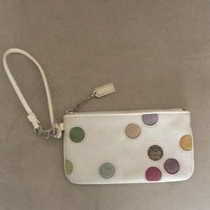 Authentic Coach Polka Dot Wristlet